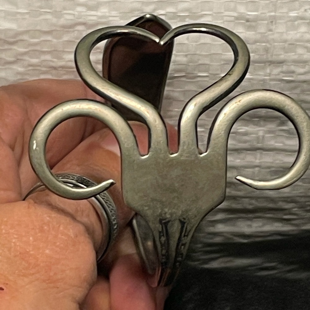 Vintage Community Silver Plate Fork Heart Bracelet